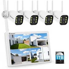 Wireless Home Security Camera System Outdoor 10CH CCTV Wifi 5MP NVR with 1TB HDD