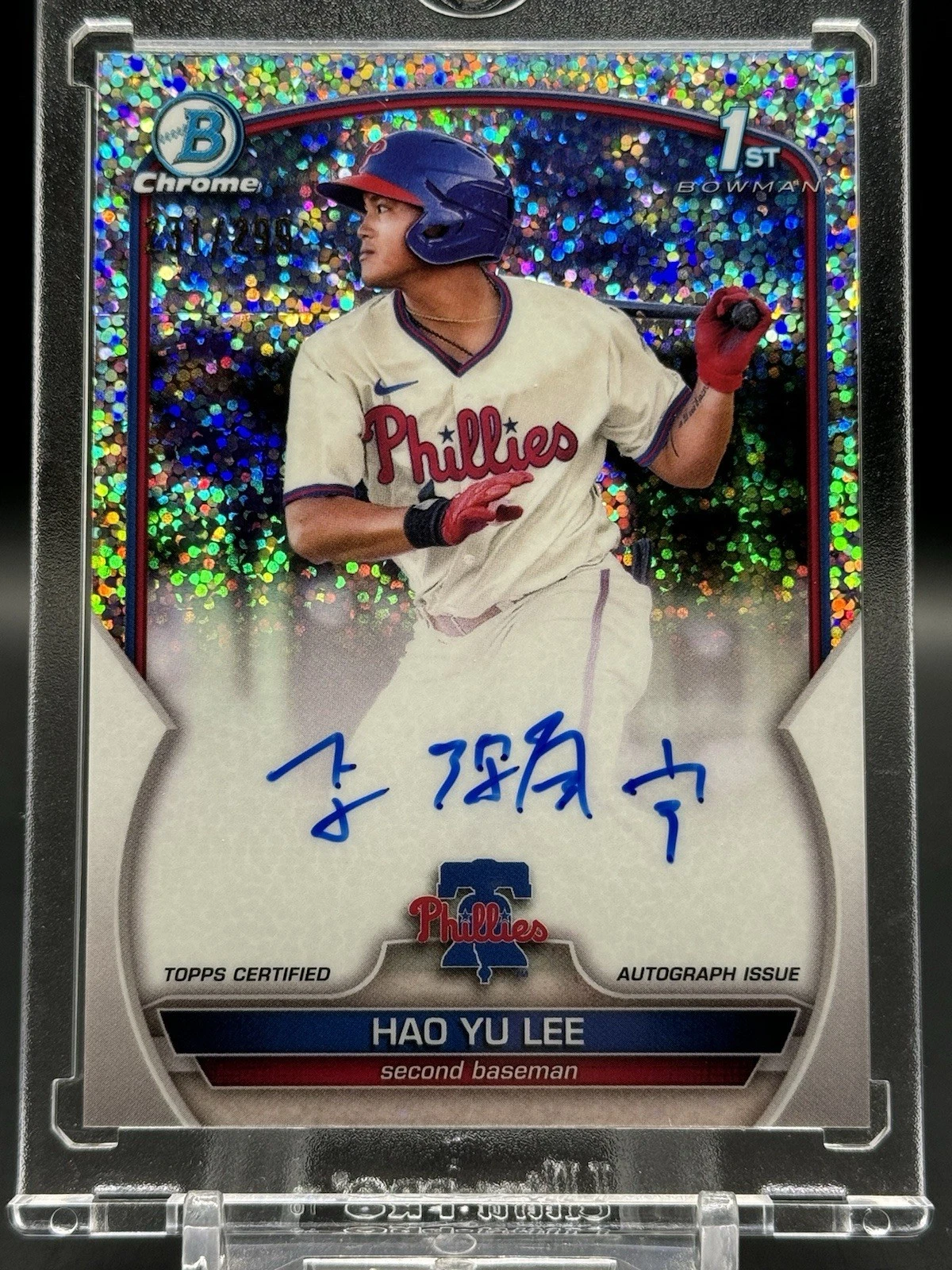 2023 Bowman Chrome 1st Hao-Yu Lee /299 Speckle Refractor Auto #CPA-HL