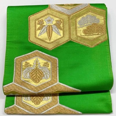 6300# Japanese Vintage Fukuro Obi Belt Kimono Fabric Silk Traditional
