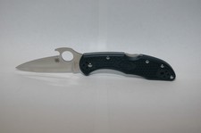 Spyderco Delica 4 Wave Knife with Emerson Flipper Plain Edge Blade.