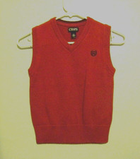 Chaps Boys Red Sweater Vest Size 8 Small EUC!!!
