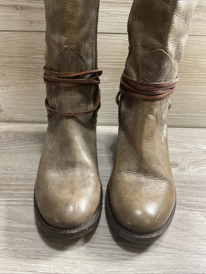 BOTAS HASTA LA RODILLA FREEBIRD STEVEN DROVER GRIS CARBÓN MARRÓN CUERO 9 WESTERN Foto 4 de 4