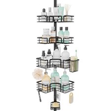 SWTYMIKI Shower Caddy Tension Pole - 4-Tier Corner Shower Organizer Tension R...