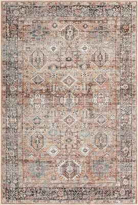 Everwash Callaghan Eve Southwestern Medallion Area Rug, Warm Rust 6'6''x9'2