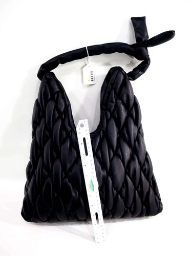 Betsey Johnson XOLINKS Black Shoulder Quilted Faux Leather Preppy Bag - Picture 3 of 8