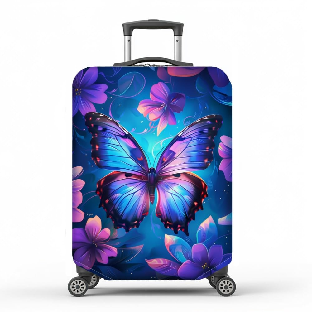 Cover Purple Flowers Elastic Baggage Covers Dust-...