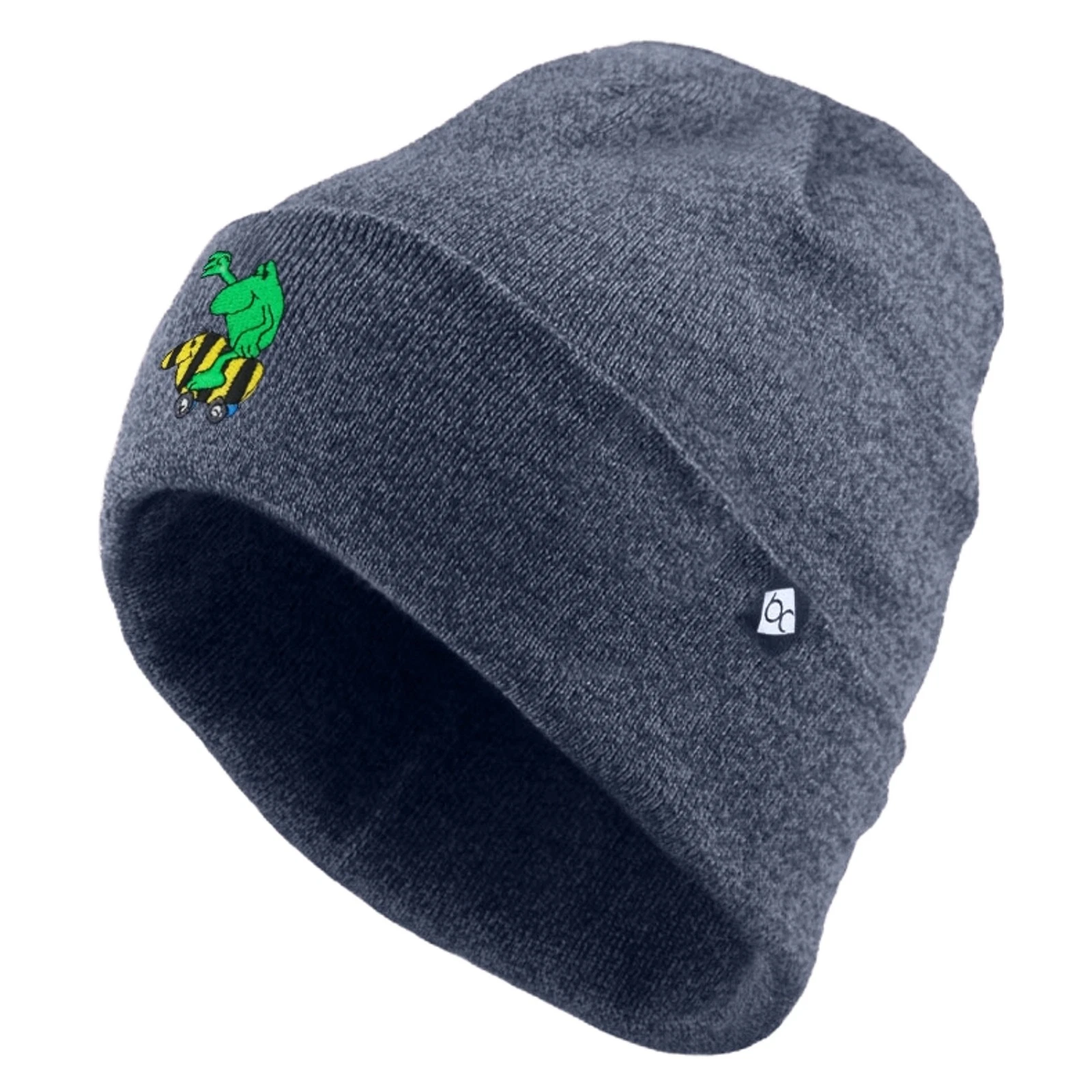 Bavarian Caps Stick-Hair 'Janosch: Tiger Duck Taxi' Blue Gray Knit Beanie