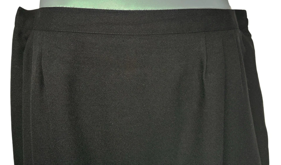Falda clásica recta plisada frontal negra business recta talla 18W Foto 3 de 4