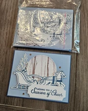 STAMPIN UP CARD KIT -HORSE & SLED  SENDING WARMTH YOUR CARD KIT MAKES 4 #XS-341