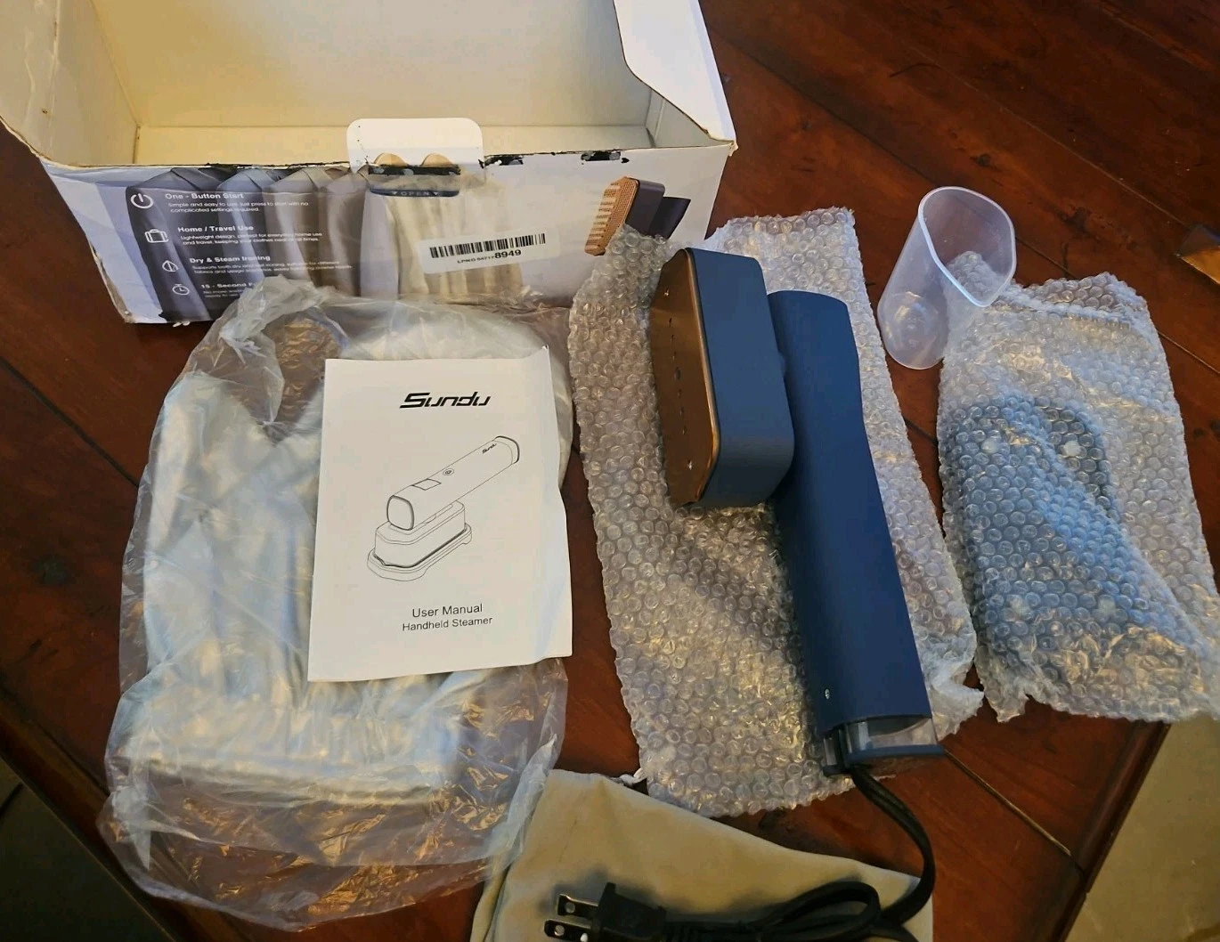 Sundu Portable Handheld Steamer For Garments Blue And Gold New Open Box