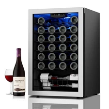 Ca'Lefort Wine Cooler Refrigerator LED Lights W/Glass Door,Shelves 47 Bottles