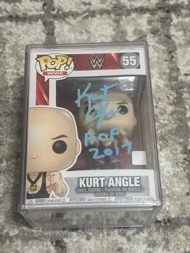 Funko Pop! WWE #55 Kurt Angle Signed & Vaulted Vinyl Figure Wrestling