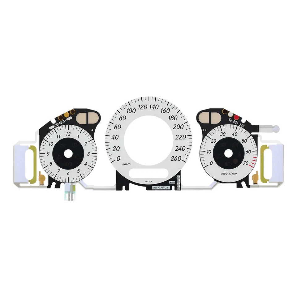 Cara de calibre blanco con panel de instrumentos de luz fría EL para Mercedes W211 260KM/H Foto 2 de 4