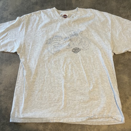 Hanes Beefy-T Calumet Harley Davidson T-Shirt grau 2XL Made in USA Motorrad