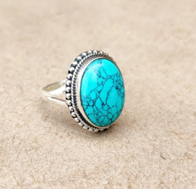 925 Sterling Silver Turquoise Ring Handmade Designer Women Ring All ...