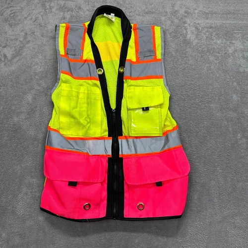 Shine Bright Safety Vest Yellow Red Type R Class 2 Pockets Mens XS - product listing photo