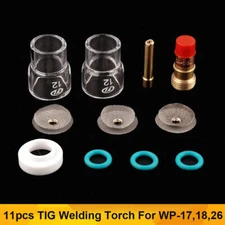 TIG Welding Torch,3/32 Gas Lens #12 Pyrex Cup 2.4mm Collet Kit For WP-17,18,26
