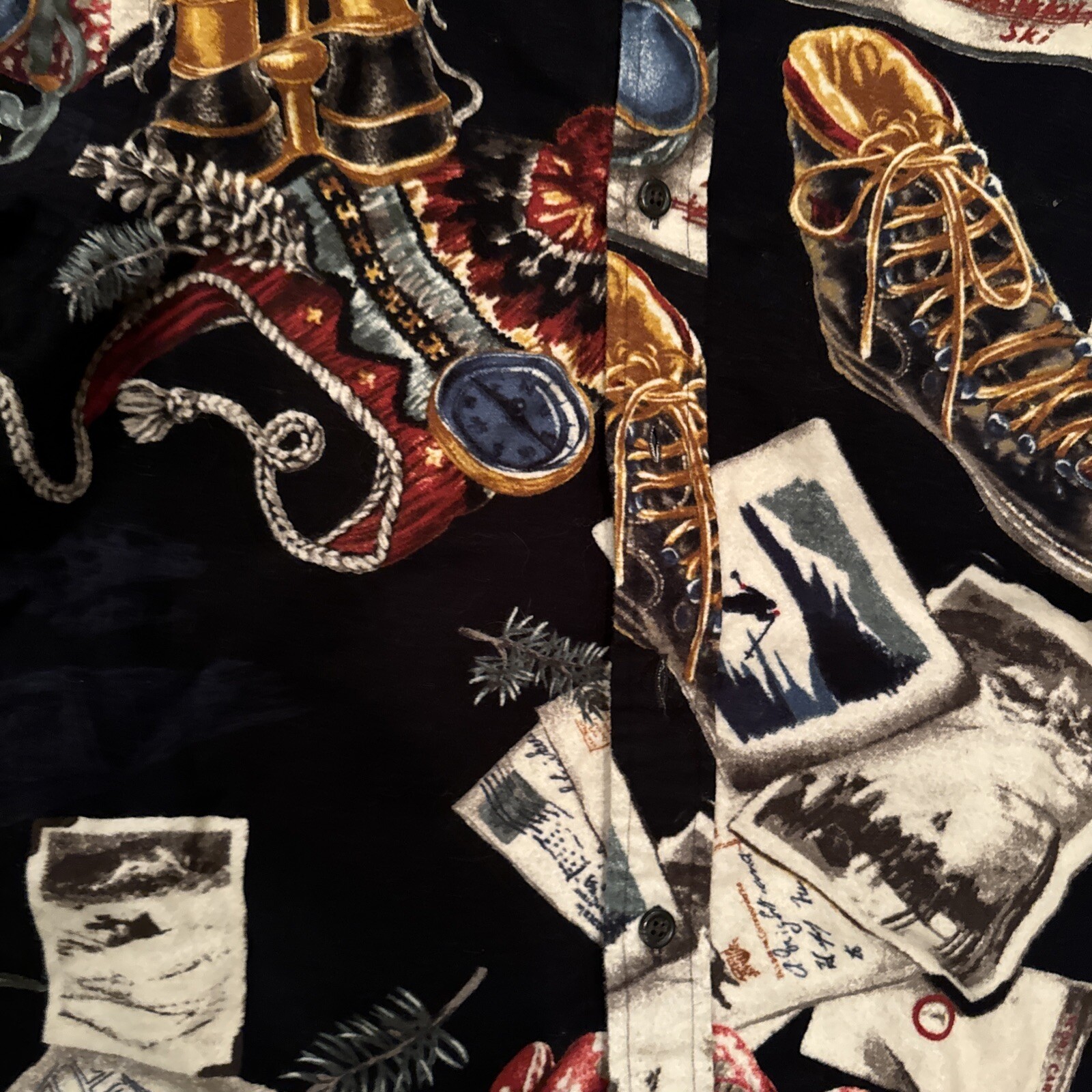 Rare Ralph Lauren Retro Ski Boots Flannel Shirt S image 10