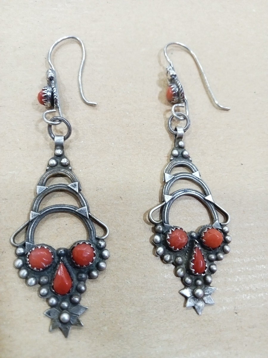 Boucle D'oreille Ancienne En Argent Massif 925 - Style Antique, Occasion