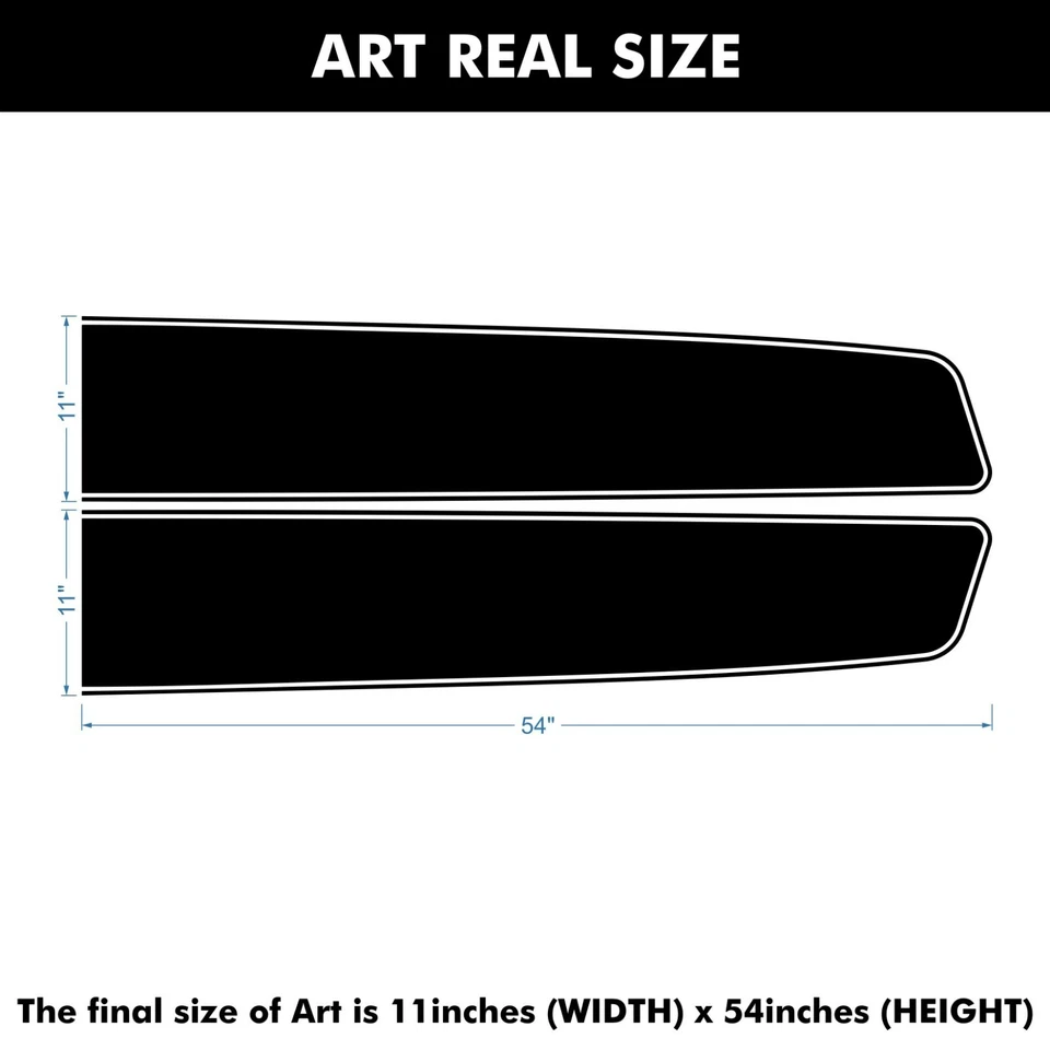 Juego de calcomanías de vinilo a rayas de carreras para todos los calcomanías de sección de capó de auto o camión | 47 Foto 2 de 4