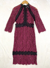 L'Atiste Sheath Dress Womens Medium Lace Midi Witchy Romantic goth Whimsigoth