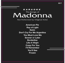 MADONNA Karaoke CD G Backstage 6517 BORDERLINE,FROZEN, in ORGINAL Black Sleeve