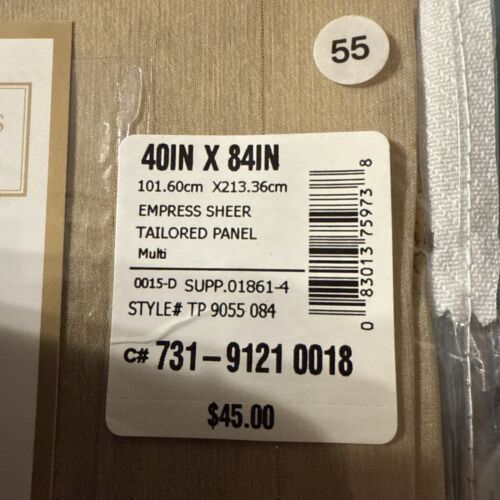 Croscill Classics Tailored 1 Panel 40Wx84L Multi Empress Sheer Style 9055 NIP - Picture 4 of 4