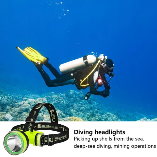 Faro de buceo LED subacuático lámpara de cabeza de buceo súper brillante - Imagen 7 de 8