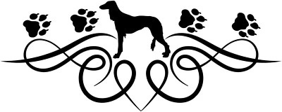 SALUKI Autoaufkleber sticker AUFKLEBER Umriß Silhouette mit Ornament - Bild 1 von 3