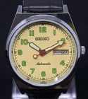 Vintage Refurbished Seiko 5 Automatic 6309A Japan Men's Day / Date Wrist Watch
