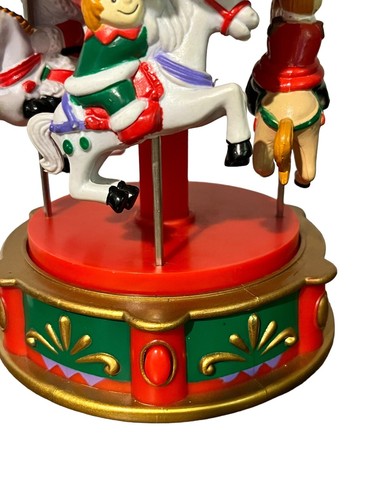 Christmas Electronic Carousel Lights & Plays 12 Melodies Lights Plastic 8.5" - Picture 6 of 11