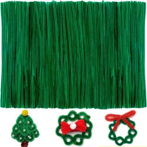 100 Pieces Chenille Stem Craft Set - Solid Color Pipe Cleaners for DIY Arts & Cr
