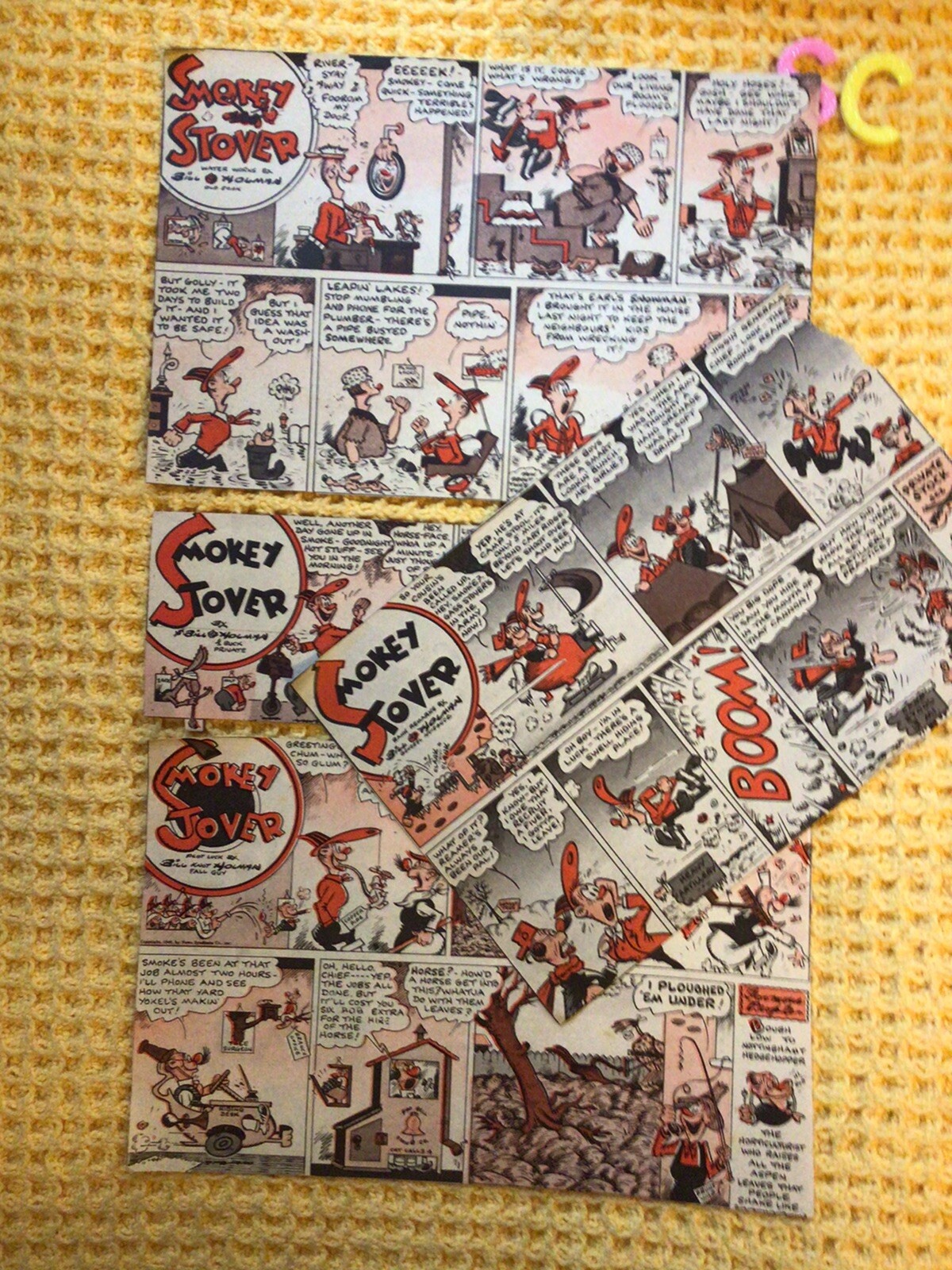 Very Rare , Part Colour SMOKEY STOVER Newspaper Comic Strips From 30s