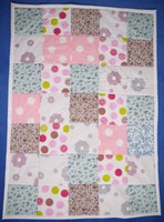 Homemade Patchwork Quilt For A Cot Or Playmat Handmade, Handpieced Homemade Patchwork Quilt For A Cot Or Playmat Handmade, Handpieced