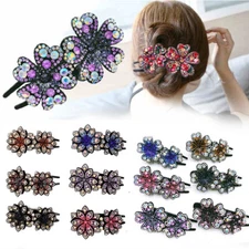 Colorful Rhinestone Hairpin Flower Duckbill Hair Claws Barrettes Hair Clips Gift