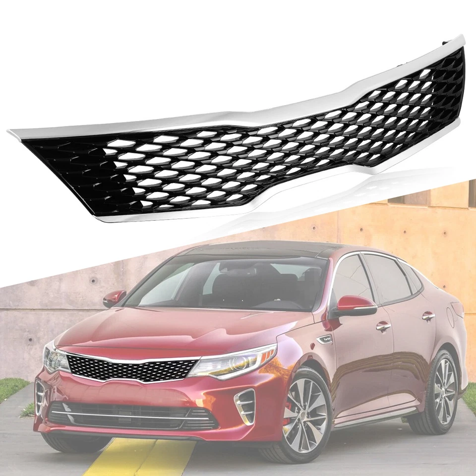 For 2016 2017 2018 Kia Optima SX SXL Turbo Sedan Front Upper Bumper Grill Chrome Foto 2 de 4
