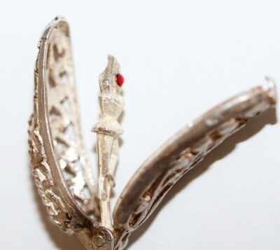 RARE Vintage Opening Sterling Silver Ballet Slipper Ballerina Bracelet Charm