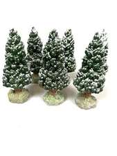 Dept 56 Village SNOWY EVERGREENS: Set Of (6) 7 1/2” Tall  (R) NO BOX