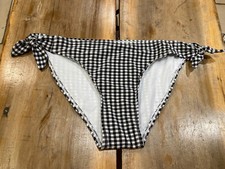 Xhilaration Black And White Gingham Side Tie Cheeky Bikini Bottoms Size XL