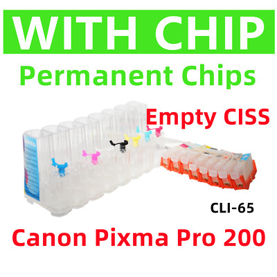 Empty Cis ciss ink system for Canon Pixma Pro 200 Printer cli-65 cartridge