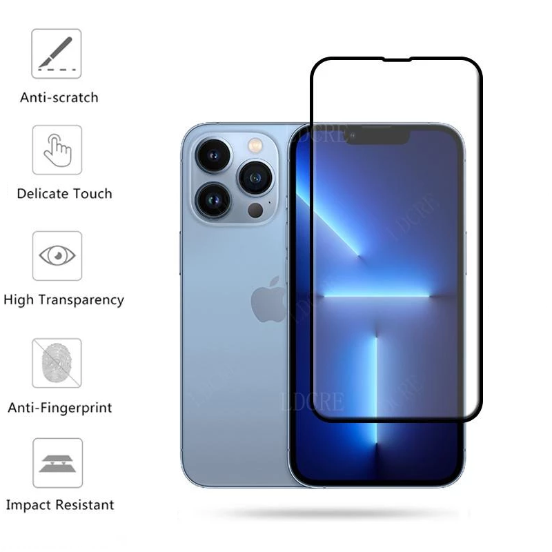 9D Tempered Glass Screen Protector for iPhone 11 12 13 14 15 Pro Max 6