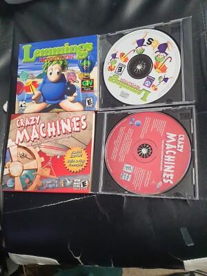 LOT OF 2 KIDS PC: Crazy Machines the Wacky Contraptions +LEMMINGS REVOLUTION