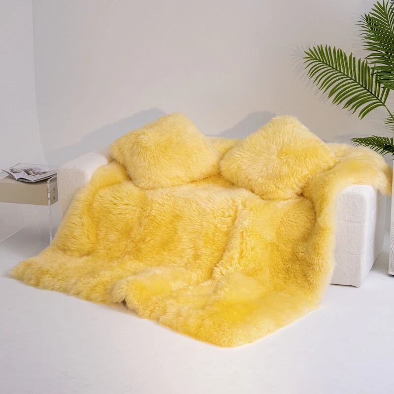 100% Pure Sheepskin Bed Mat Queen King Bed Cover Warm Australian Wool Blanket - Image 4 of 4