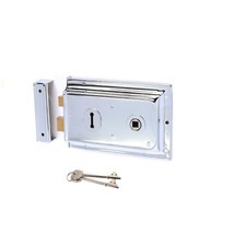 Victorian Style Rim Lock BLACK/BRASS/CHROME/GREY/SATIN EUROART UK