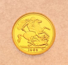 1963 Elizabeth II 24K GOLD PLATED SOVEREIGN MINT COIN IN PROTECTIVE PLASTIC CASE