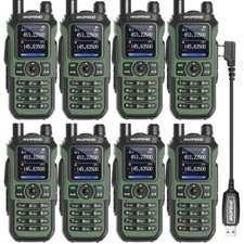 8 Pack Baofeng UV-21 Pro V2 Walkie Talkies Long Range Tri Band Two Way Ham Radio