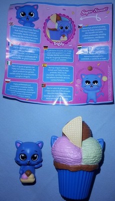 1x Cupcake Cats Figur Serie 2 IceCream Edition Triply Ice Cream Cup Cake + BPZ