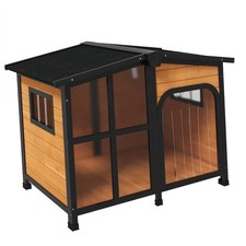 Giant Window Dog Kennel Asphalt Roof Yellow House Pet Dog House Outdoor