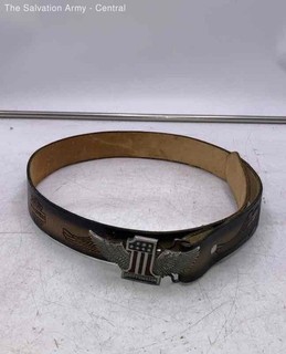 Harley Davidson Mens Brown Leather Adjustable American Belt Size Large