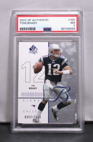 2002 SP Authentic Tom Brady #100 PSA 7 0064/2000 Football